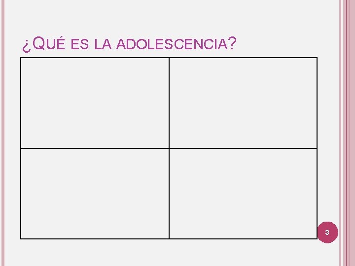 ¿QUÉ ES LA ADOLESCENCIA? 3 