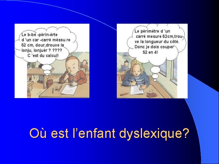 Où est l’enfant dyslexique? 