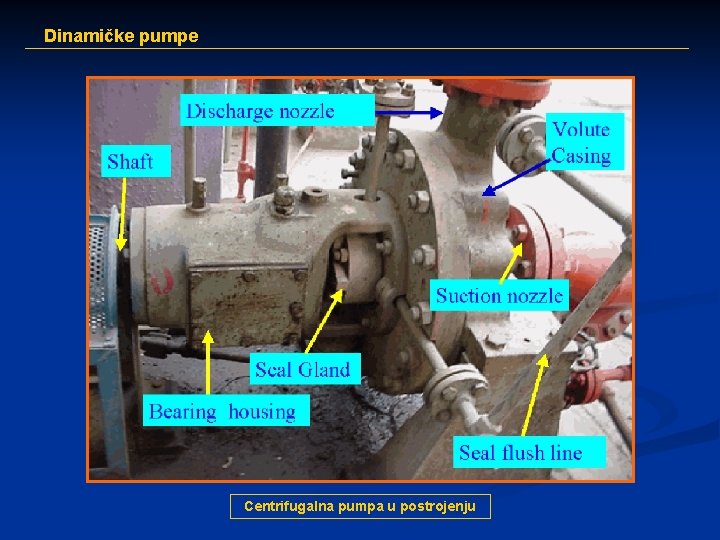 Dinamičke pumpe Centrifugalna pumpa u postrojenju 