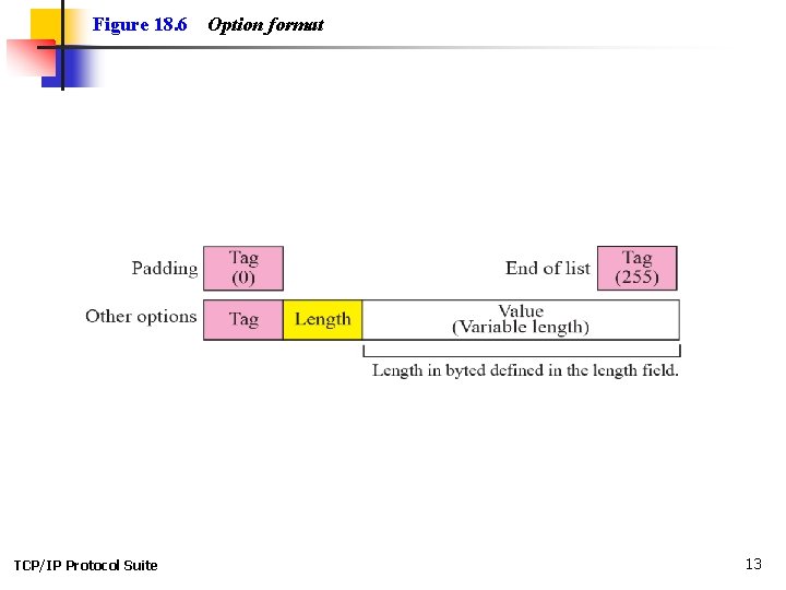 Figure 18. 6 TCP/IP Protocol Suite Option format 13 