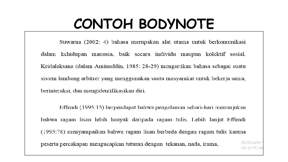 CONTOH BODYNOTE 