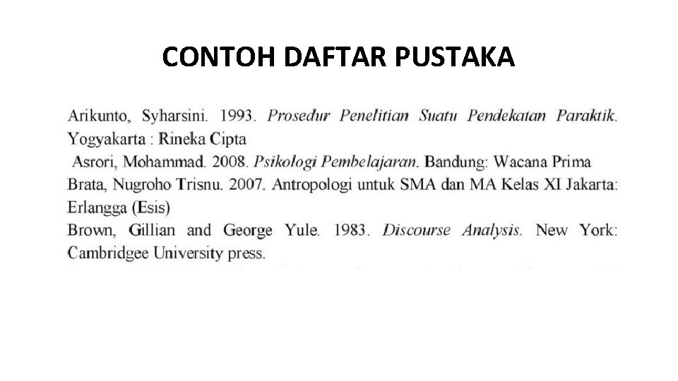 CONTOH DAFTAR PUSTAKA 