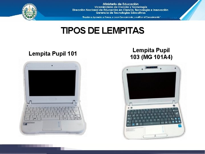 TIPOS DE LEMPITAS Lempita Pupil 101 Lempita Pupil 103 (MG 101 A 4) 