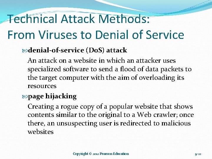 Technical Attack Methods: From Viruses to Denial of Service denial-of-service (Do. S) attack An Technical Attack Methods: From Viruses to Denial of Service denial-of-service (Do. S) attack An