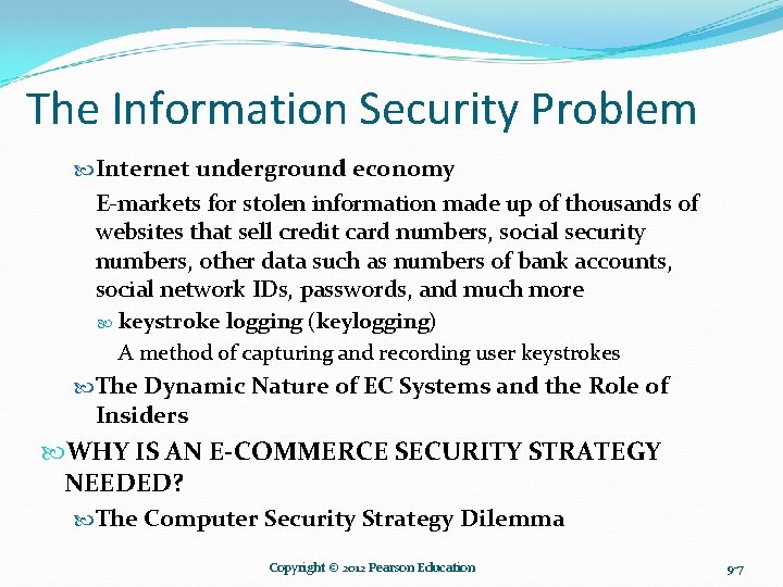 The Information Security Problem Internet underground economy E-markets for stolen information made up of The Information Security Problem Internet underground economy E-markets for stolen information made up of