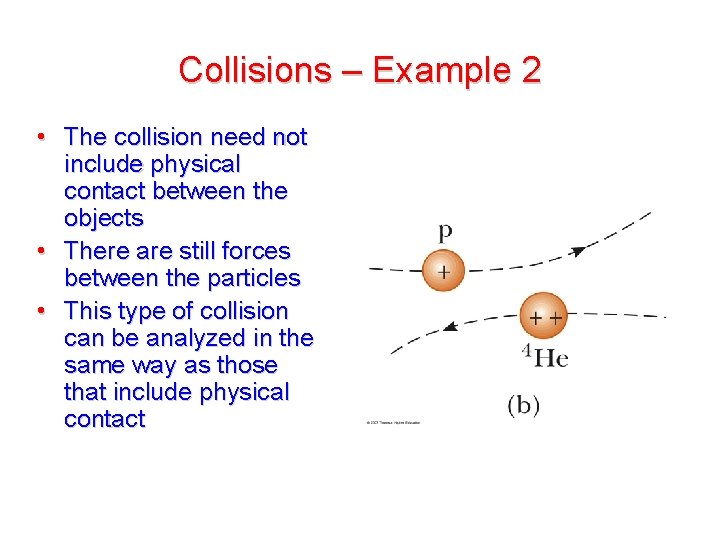 Collisions – Example 2 • The collision need not include physical contact between the Collisions – Example 2 • The collision need not include physical contact between the