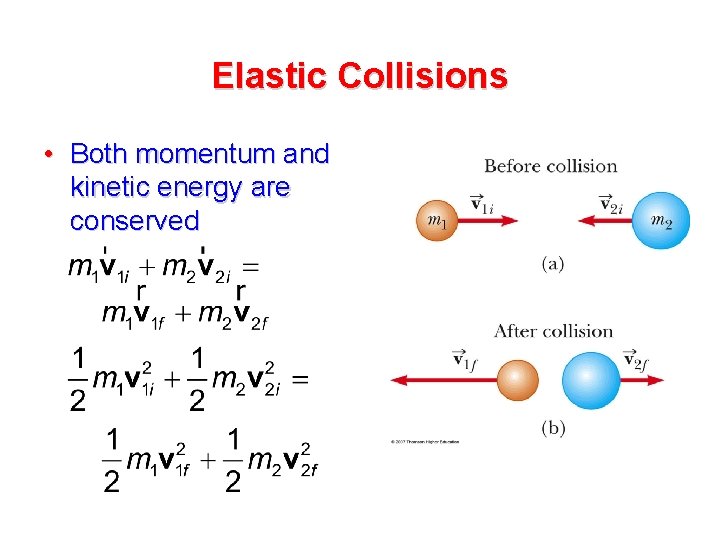 Elastic Collisions • Both momentum and kinetic energy are conserved Elastic Collisions • Both momentum and kinetic energy are conserved