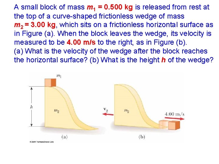 A small block of mass m 1 = 0. 500 kg is released from A small block of mass m 1 = 0. 500 kg is released from