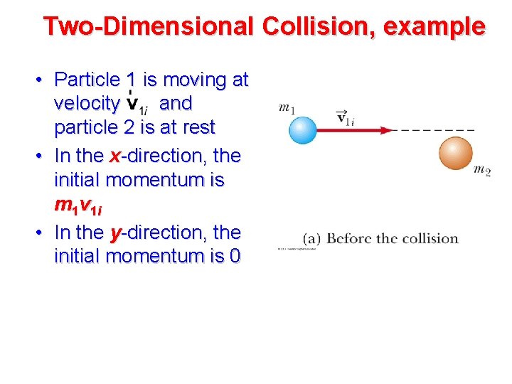 Two-Dimensional Collision, example • Particle 1 is moving at velocity and particle 2 is Two-Dimensional Collision, example • Particle 1 is moving at velocity and particle 2 is