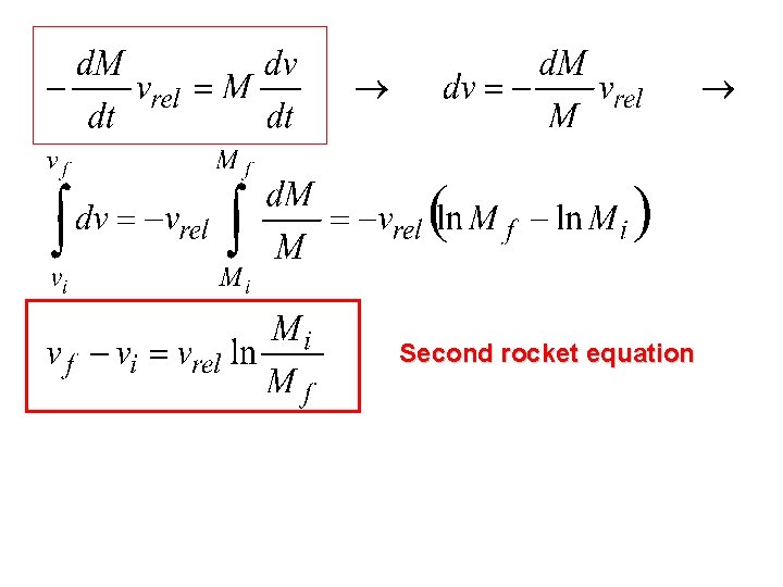 Second rocket equation Second rocket equation