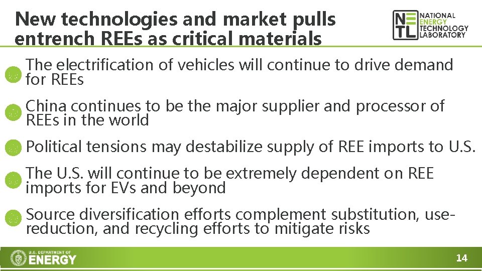 New technologies and market pulls entrench REEs as critical materials The electrification of vehicles