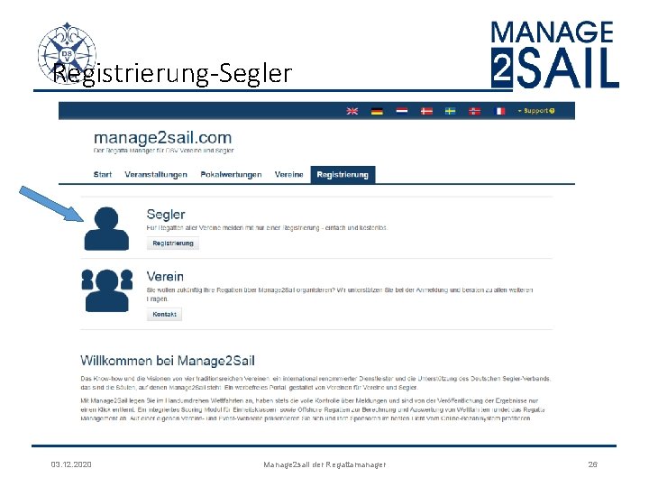 Registrierung-Segler 03. 12. 2020 Manage 2 sail der Regattamanager 26 