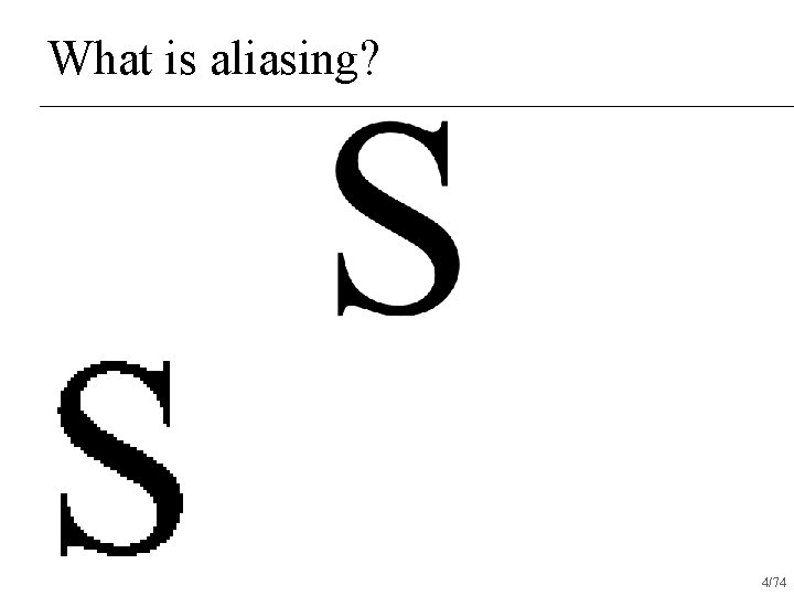 What is aliasing? 4/74 