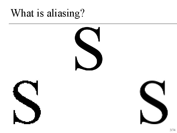 What is aliasing? 5/74 