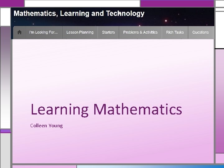 Learning Mathematics Colleen Young 