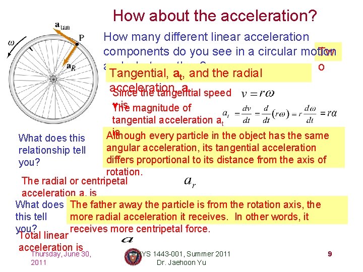 How about the acceleration? How many different linear acceleration components do you see in