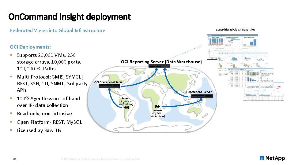 On. Command Insight deployment Federated Views into Global Infrastructure Consolidated Global Reporting OCI Deployments: