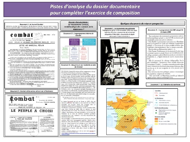 Pistes d’analyse du dossier documentaire pour compléter l’exercice de composition 