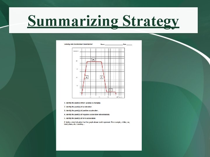 Summarizing Strategy 