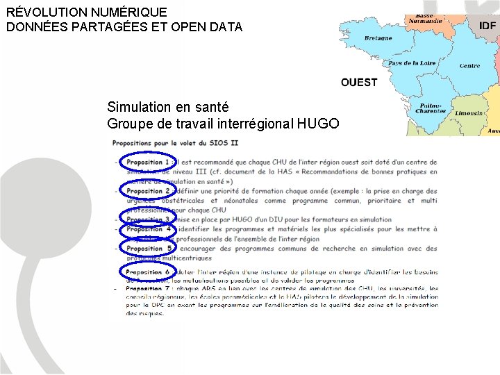 RÉVOLUTION NUMÉRIQUE DONNÉES PARTAGÉES ET OPEN DATA Simulation en santé Groupe de travail interrégional