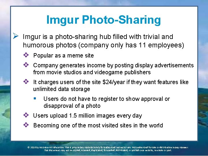 Imgur Photo-Sharing Ø Imgur is a photo-sharing hub filled with trivial and humorous photos