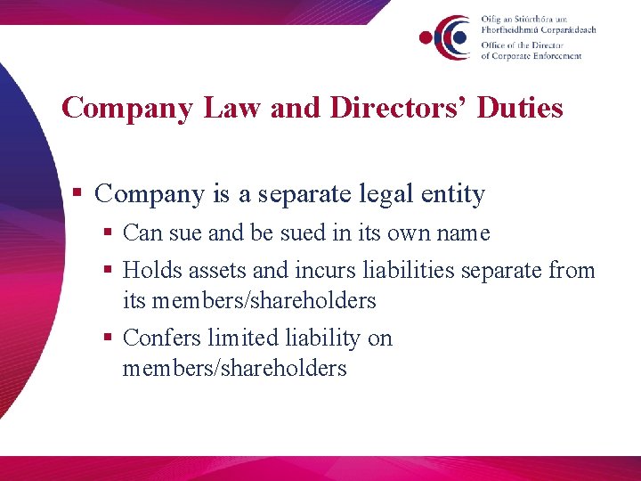 Roles And Responsibilities Of Company Directors Presentation To