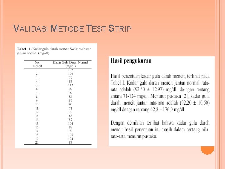 VALIDASI METODE TEST STRIP 