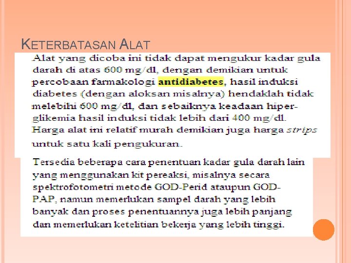 KETERBATASAN ALAT 