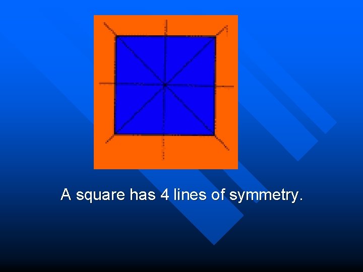  A square has 4 lines of symmetry. 