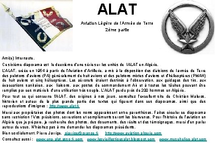 ALAT Aviation Légère de l’Armée de Terre 2ème partie Ami(e) Internaute, Ce sixième diaporama