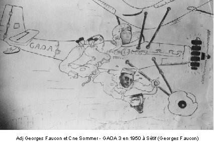 Adj Georges Faucon et Cne Sommer - GAOA 3 en 1950 à Sétif (Georges
