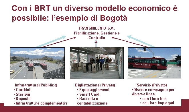 Con i BRT un diverso modello economico è possibile: l’esempio di Bogotà TRANSMILENIO S.