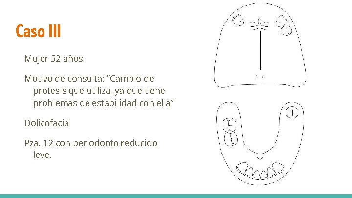 Caso III Mujer 52 años Motivo de consulta: “Cambio de prótesis que utiliza, ya