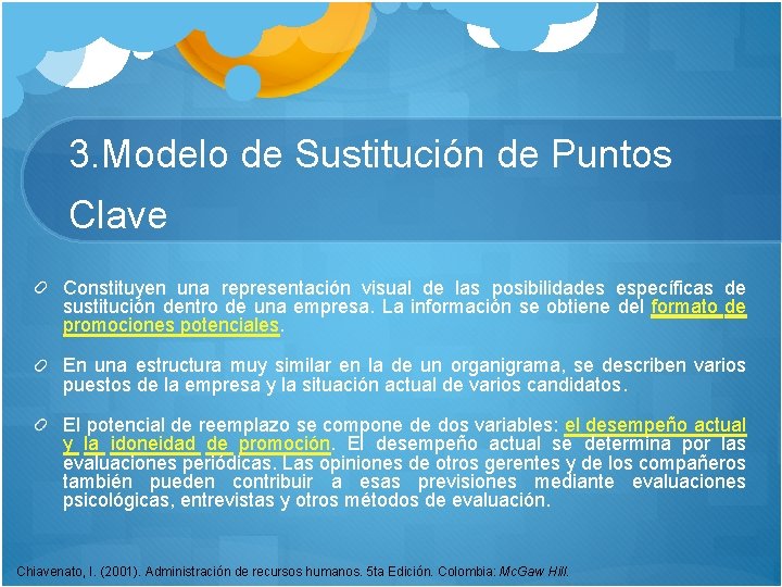 3. Modelo de Sustitución de Puntos Clave Constituyen una representación visual de las posibilidades