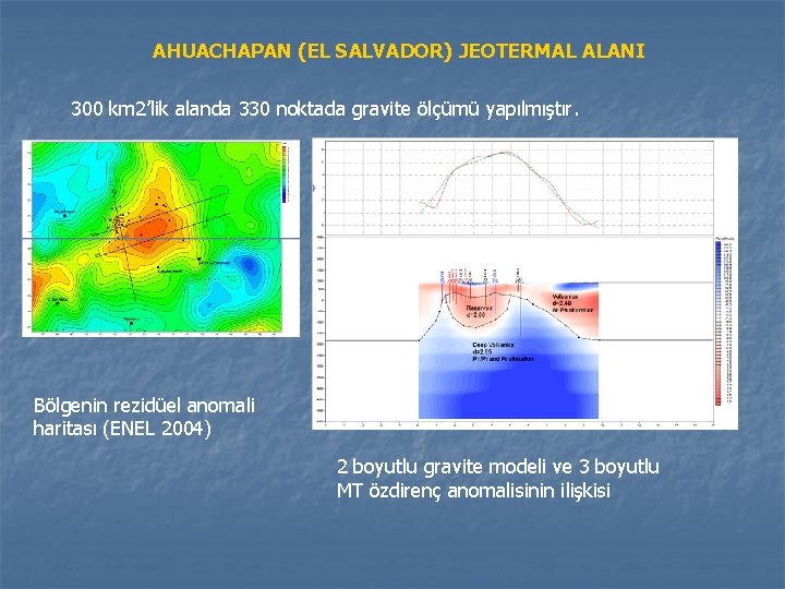 AHUACHAPAN (EL SALVADOR) JEOTERMAL ALANI 300 km 2’lik alanda 330 noktada gravite ölçümü yapılmıştır.