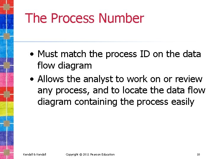 The Process Number • Must match the process ID on the data flow diagram