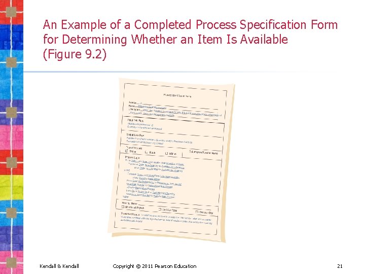 An Example of a Completed Process Specification Form for Determining Whether an Item Is