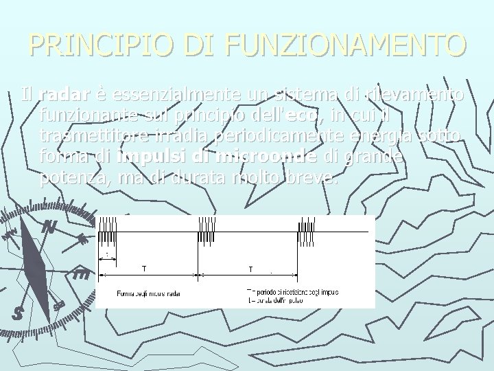 PRINCIPIO DI FUNZIONAMENTO Il radar è essenzialmente un sistema di rilevamento funzionante sul principio