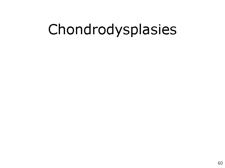 Chondrodysplasies 60 Chondrodysplasies 60