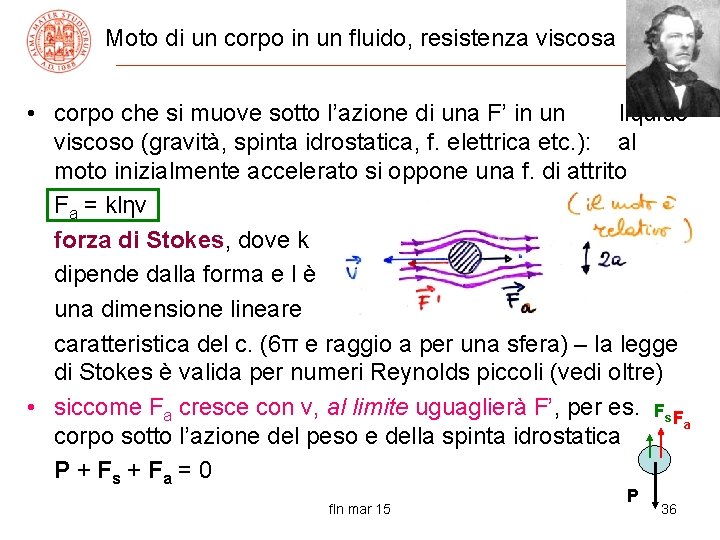 Moto di un corpo in un fluido, resistenza viscosa • corpo che si muove