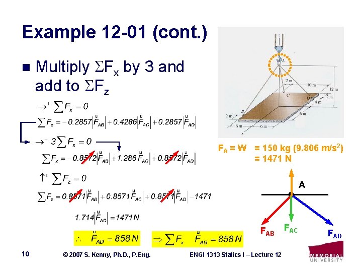 Example 12 -01 (cont. ) n Multiply Fx by 3 and add to Fz