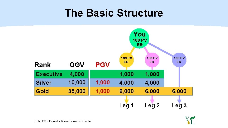 The Basic Structure You 100 PV ER Rank OGV Executive Silver 4, 000 10,