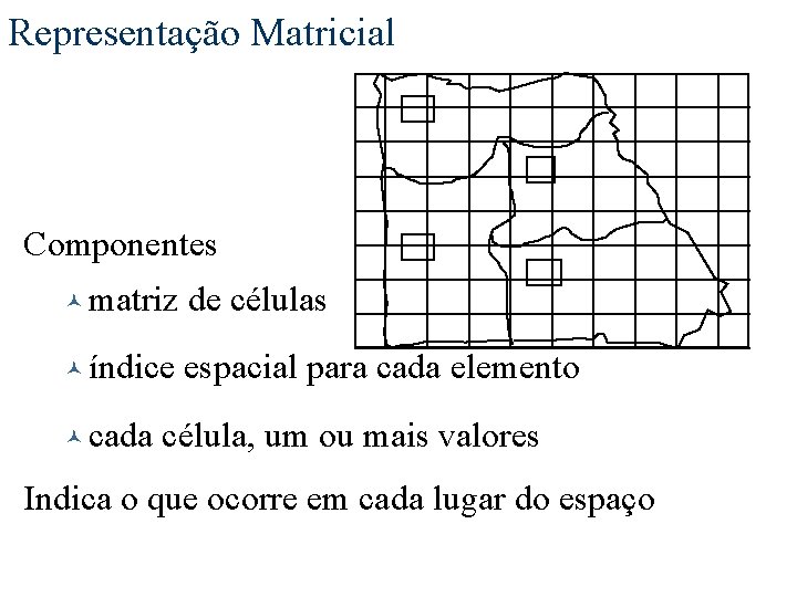 Representação Matricial Le Li Componentes © matriz de células Ls Aq © índice espacial