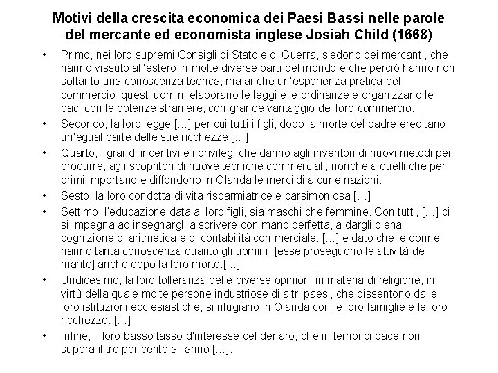 Motivi della crescita economica dei Paesi Bassi nelle parole del mercante ed economista inglese