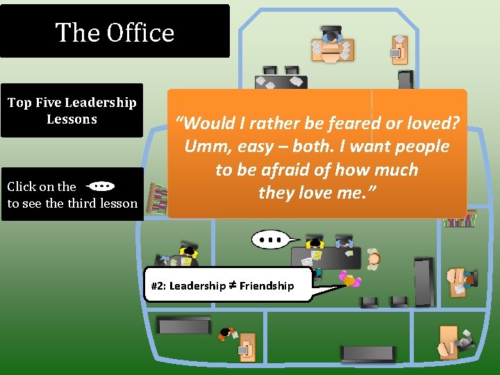 The Office Top Five Leadership Lessons Click on the to see third lesson “Would