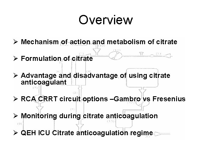 Overview Ø Mechanism of action and metabolism of citrate Ø Formulation of citrate Ø