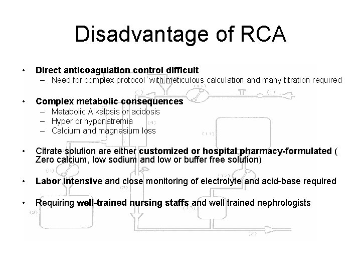 Disadvantage of RCA • Direct anticoagulation control difficult – Need for complex protocol with