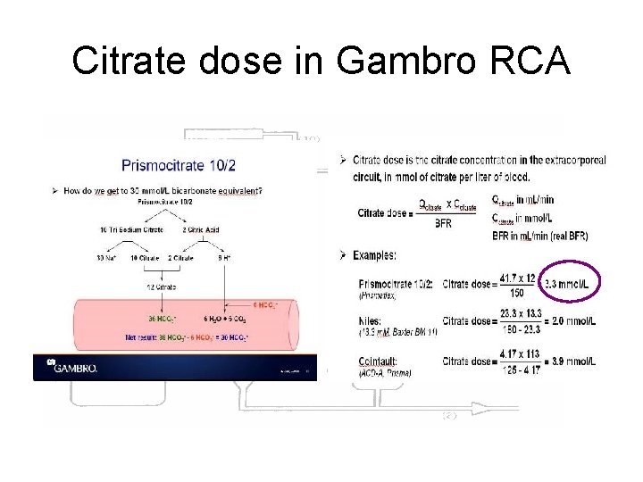 Citrate dose in Gambro RCA 