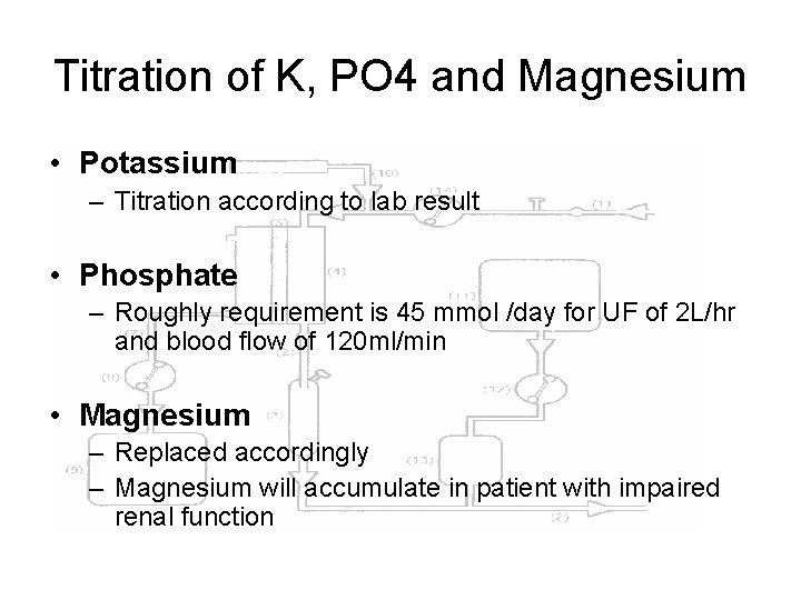 Titration of K, PO 4 and Magnesium • Potassium – Titration according to lab