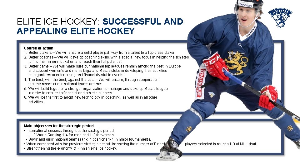 ELITE ICE HOCKEY: SUCCESSFUL AND APPEALING ELITE HOCKEY Course of action 1. Better players